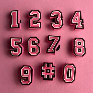 Pink Numbers Crocs Shoe Charms Set of 11 - jibbitz Charms